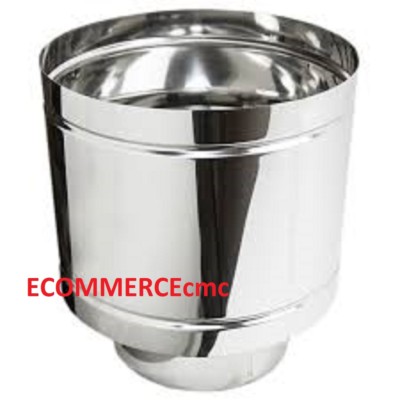 Base Comignolo antivento fumaiolo con base quadrata canne fumarie inox varie misure 