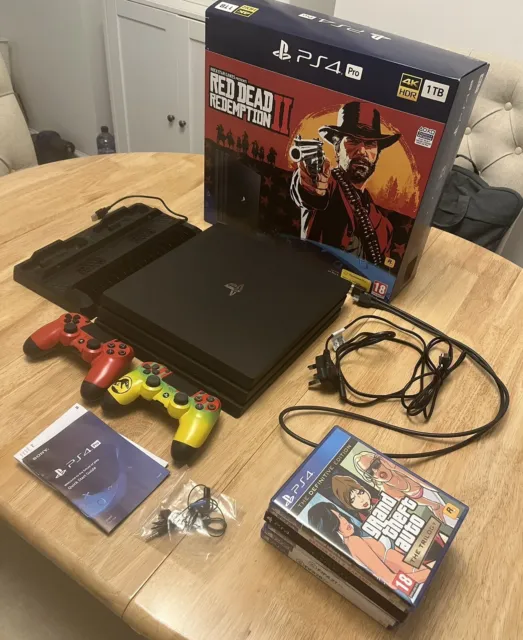 Sony PS4 PRO PlayStation Red Dead Redemption 2 Console Bundle 1TB
