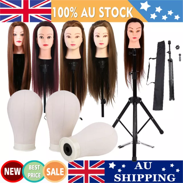 24''/26'' Long Hair Hairdressing Mannequin Salon Training Head Model W/ Clamp AU