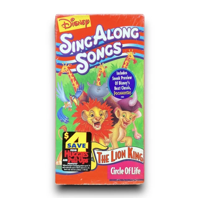 DISNEY SING ALONG Songs The Lion King Circle of Life VHS 1994 Elton ...