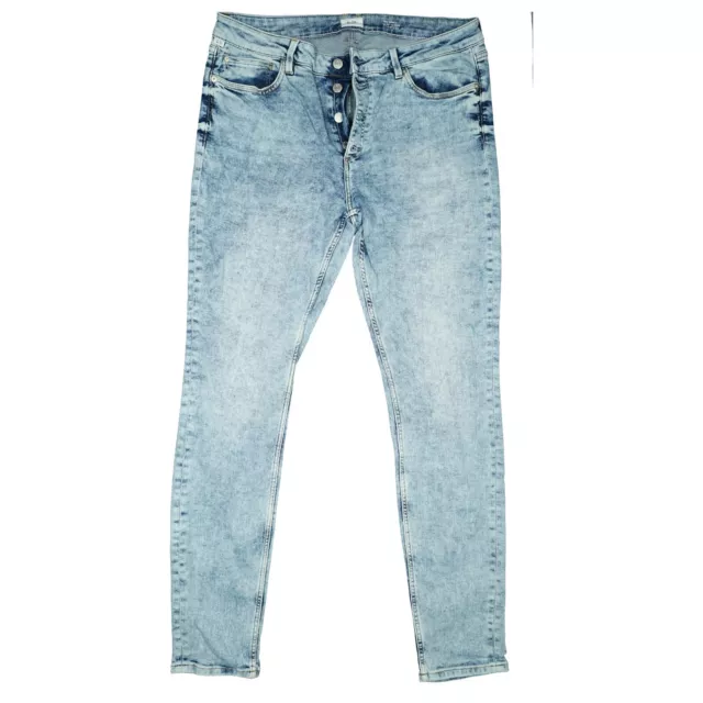 QS by s.Oliver Damen stretch Jeans Hose slim Skinny high 42 XL W32 L32 acid blau