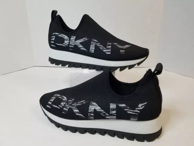 DKNY Azer Slip On Runne Black Sneakers NEW womens Size 6