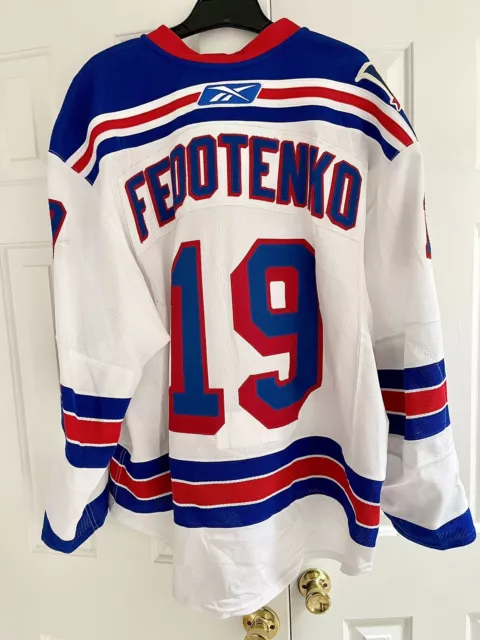 Ruslan Fedotenko 2011 Game Used Worn NY Rangers Jersey With 85th Anniv Patch LOA