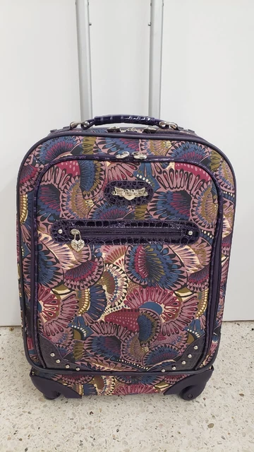 kathy van zeeland 4 wheels spinning rolling carry on luggage heart purple