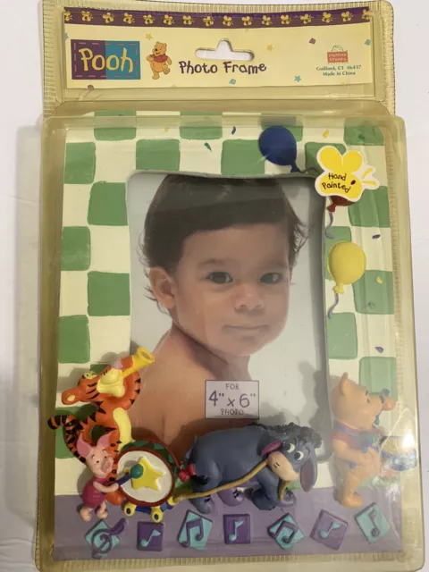 Disney Winnie the Pooh, Eyeore, Tigger Piglet playing music 4x6 Picture Frame 3D