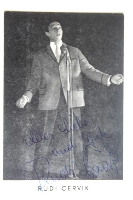 30074 Autograph Card Rudi Cervik Singer - Very Rare