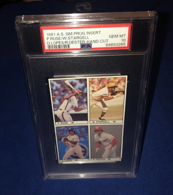 1981 Pete Rose PSA 10 Rare Low Pop 6 ASG Program Inserts Uncut Cards GEM MINT HC