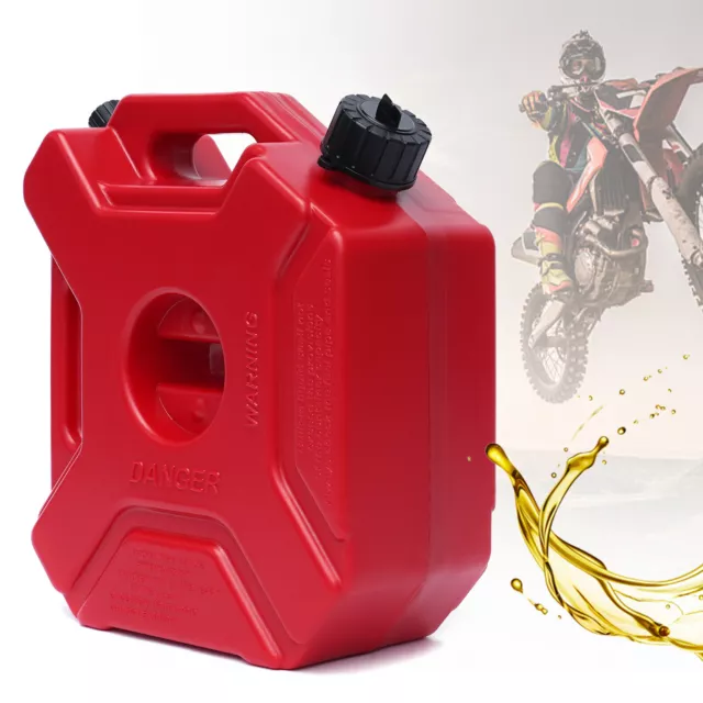1.3 Gallon Fuel Gas Storage Tank w/ Holder Bracket Locks for Offroad Motorcycle