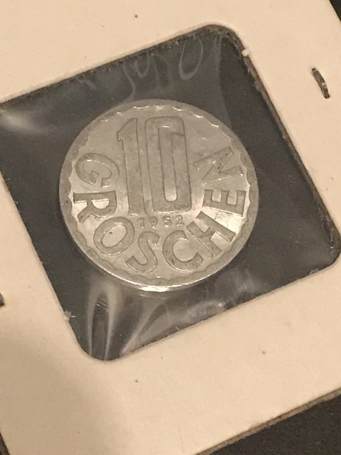 AUSTRIA KM2878 1952 ALUMINUM 10 GROSCHEN COIN 🇦🇹 Austrian Postwar Really Nice!