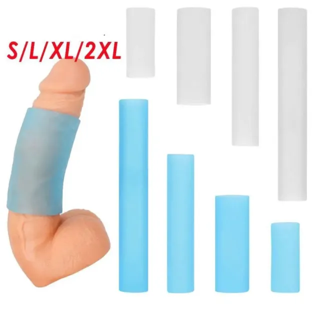 Silicone Male Penis Extender Stretcher Sleeve Vacuum Enhancer Enlarger S-XXL *AU 2