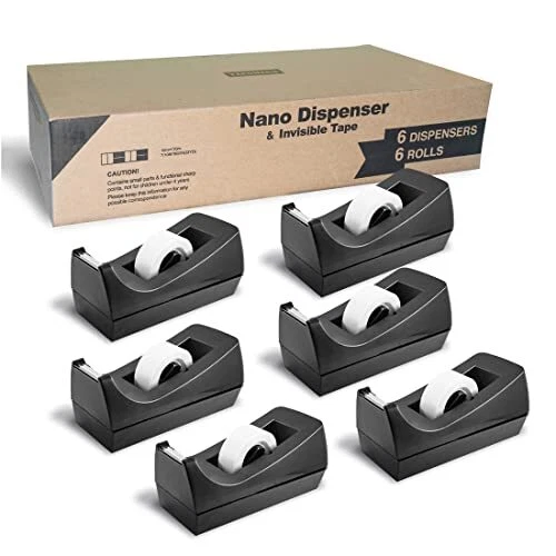 Tape Dispenser Desk, Desktop Tape Dispenser Non-Skid Pad Design, 6 Rolls