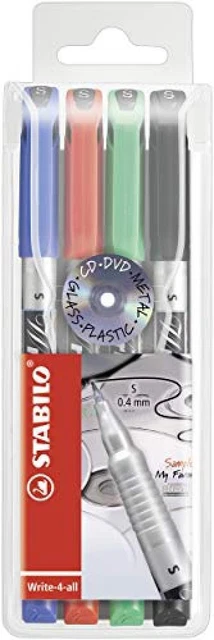 Marcatore - STABILO Write-4-all - Tratto Superfine (0,4 mm) - Astuccio da 4 - Co