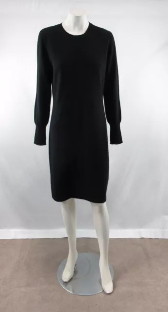 Neiman Marcus Women's 100% Cashmere Black Long Sleeve Sweater Dress Size L#CK86