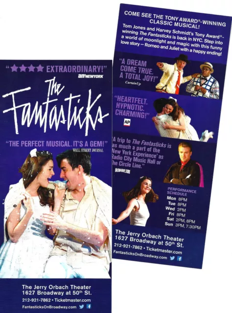 Schmidt & Jones "THE FANTASTICKS" Jerry Orbach Theatre 2012 Off-Broadway Flyer