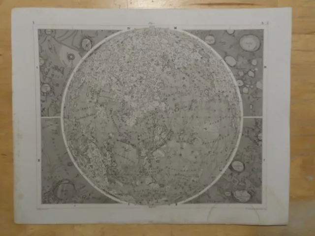 Orig.(1849) Stahlstich G. Heck Nr. 105 Nördliche Sternkarte Astronomie