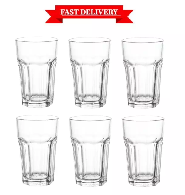 Ikea POKAL Glass Clear glass 350ml Set Of 6 Drinking Milkshake Tumbler Glasses