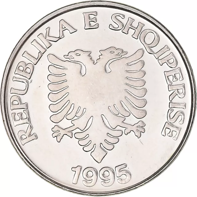 [#131393] Münze, Albania, 5 Lekë, 1995, Rome, UNZ, Nickel plated steel, KM:76