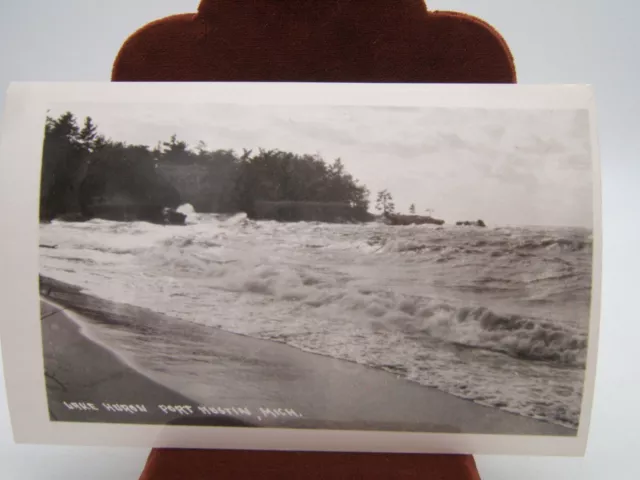 Postcard Rppc Real Photo Lake Huron Port Austin Michigan