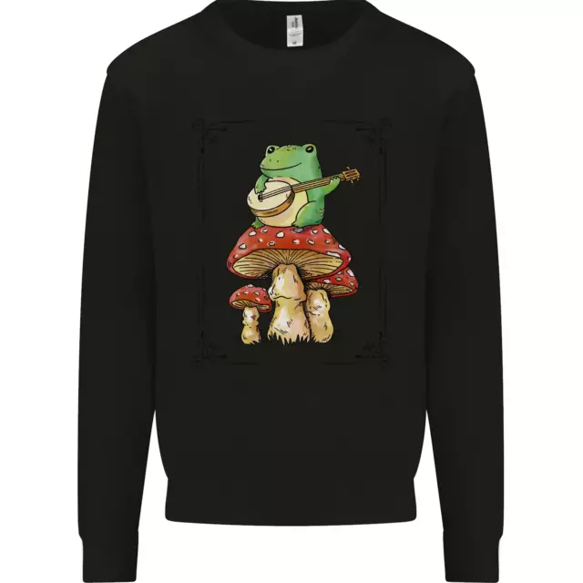 A Frog Playing the Guitar on a Toadstool Mens Sweatshirt Jumper