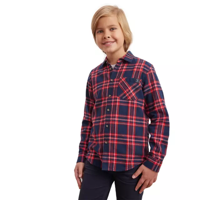 Parent | Boys Cotton Flannel Long Sleeve Casual Plaid Shirts