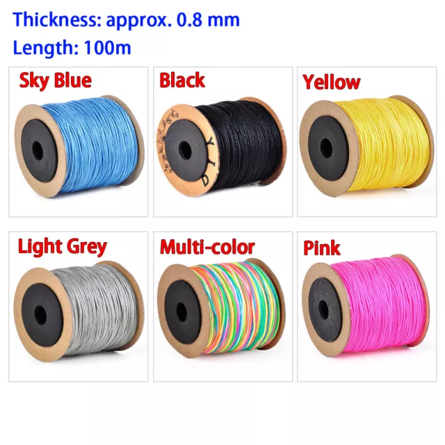 100m Nylon Schnur Flechtkordel Nylonfaden Makramee Shamballa Garn Basteln DIY