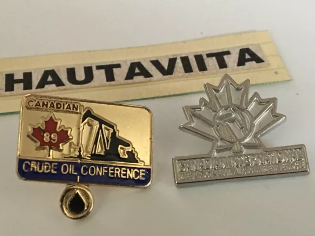 Canadian Crude Oil Petroleum Conference Alberta Canada Pins Badges 1989 2000 2x