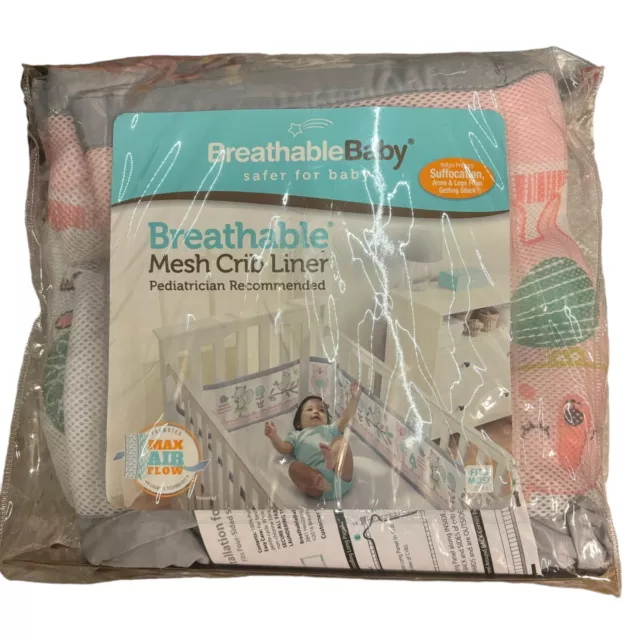 BreathableBaby Breathable Mesh Crib Liner, Classic Collection, Best Friends