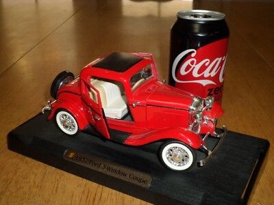 1932 FORD 3-WINDOW COUPE, Die Cast Metal Factory Made Toy Car, SCALE: 1/24