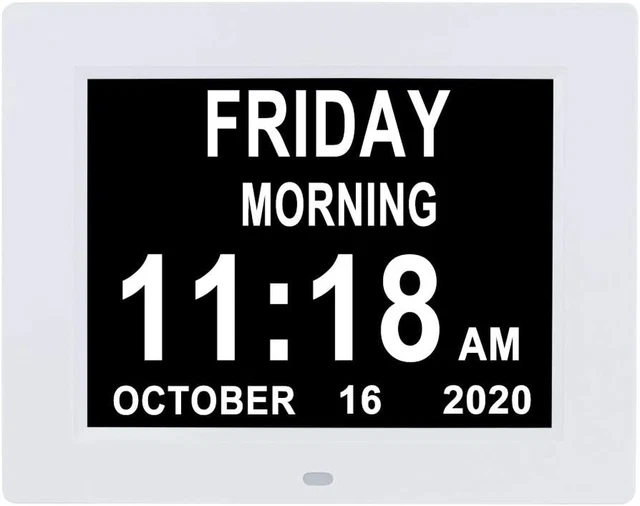 DIGITAL CALENDAR DAY Clocks Extra Large Date Time Day of the Week Clock