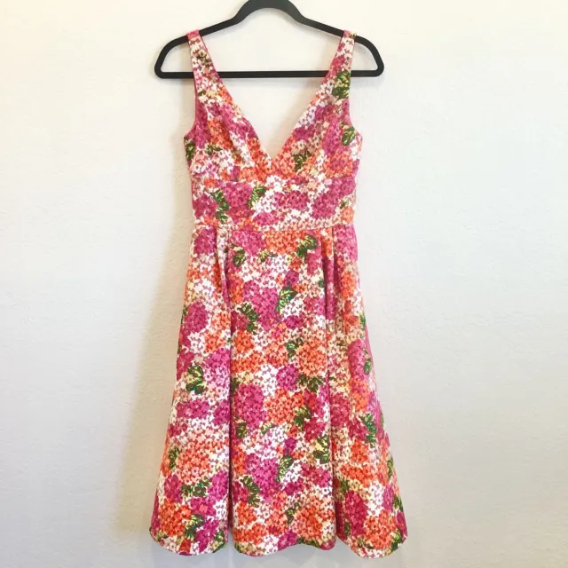 Monique Lhuillier Riona Floral Embroidered Dress Size 4