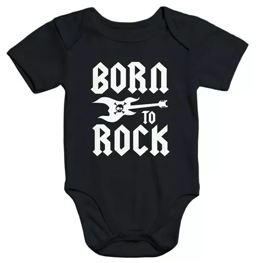 Kurzarm Baby Body Born to Rock Hardrock Heavy Metal Bio-Baumwolle Moonworks®