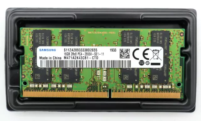 Samsung 16GB DDR4 Laptop RAM 2666MHz PC4-21300 260pin SoDimm M471A2K43CB1-CTD