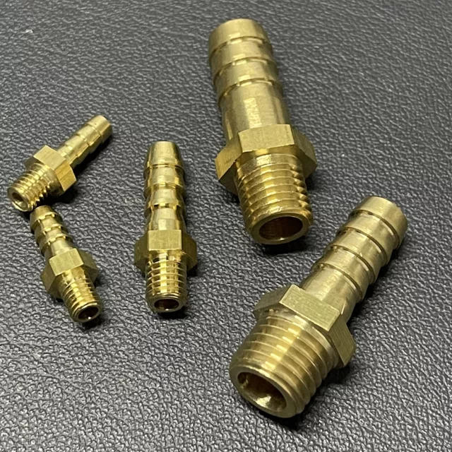 BSP Taper Thread x Hose Tail End Connector - Brass Fitting For Air, Water & Fuel