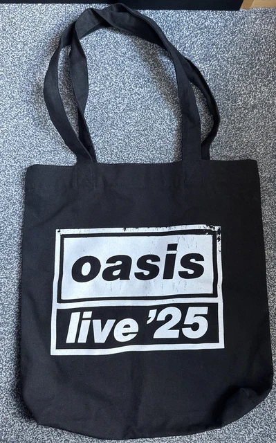 OASIS LIVE '25 Tour Black Official Tote Bag From Wembley Stadium