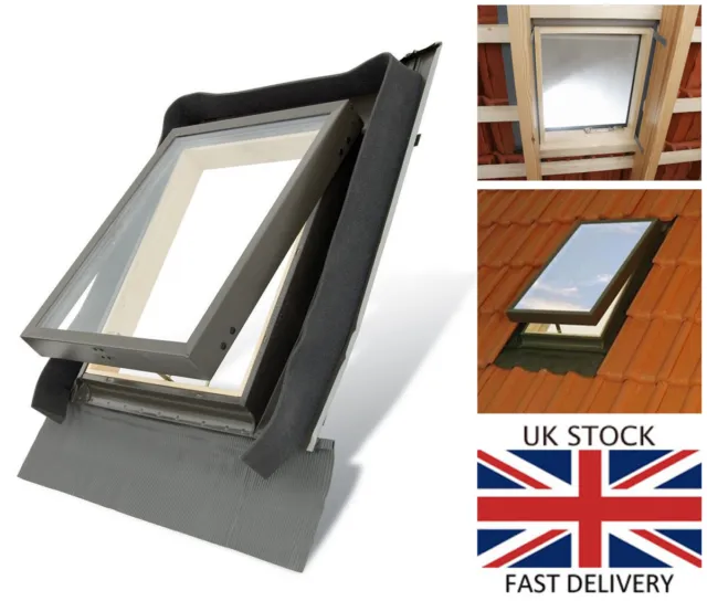 Fenstro Rooflite Double Glazed Skylight Access Roof Window 45x55cm Flashing inc