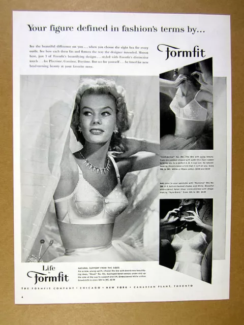 VINTAGE 1957 LIFE by Formfit Bras Lingerie Print Ad $12.99 - PicClick