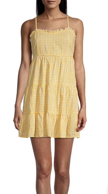 Arizona Sleeveless Babydoll Dress Juniors Size XL, Lemon NEW MSRP $39