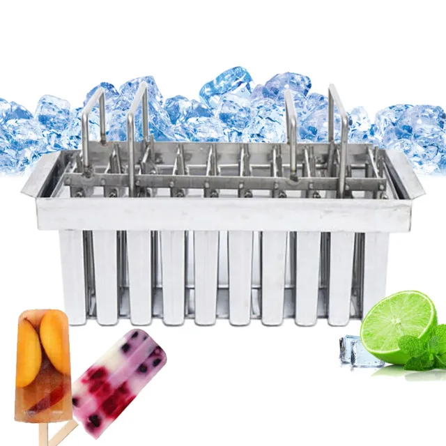 20*Mold Ice Pop Lolly Popsicle Home Ice Cream Stick Holder Stainless Steel Molds