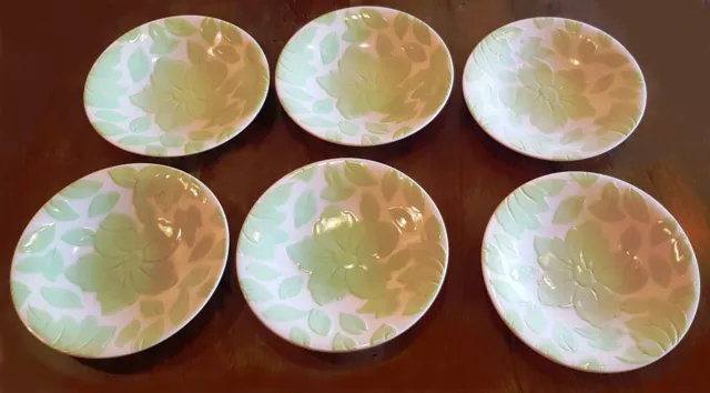 LOTTO SEI PIATTI ceramica Galvani foglie verdi 21 cm diametro EUR 80,00 -  PicClick IT