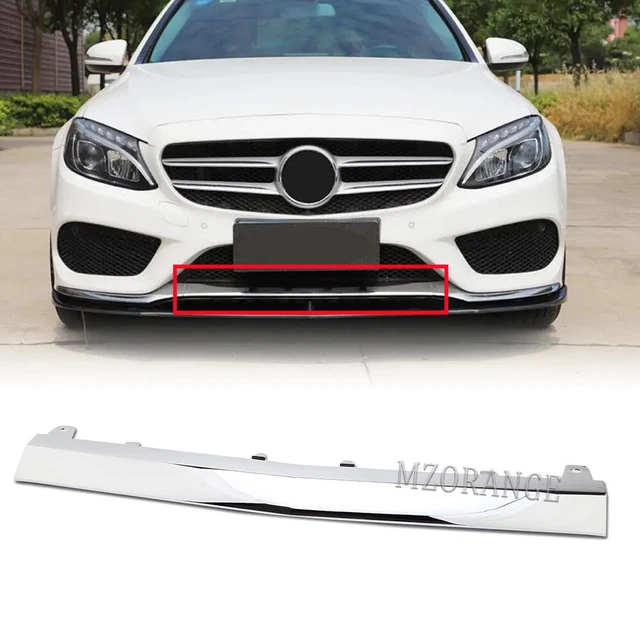 CHROME FRONT BUMPER Middle Lower Lip Trim For Mercedes Benz CClass