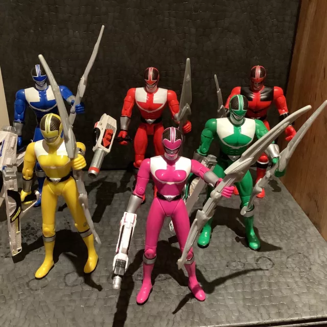 Power Rangers Time Force Set Figure Complete Bandai 2000 Molto Raro 12,5 cm