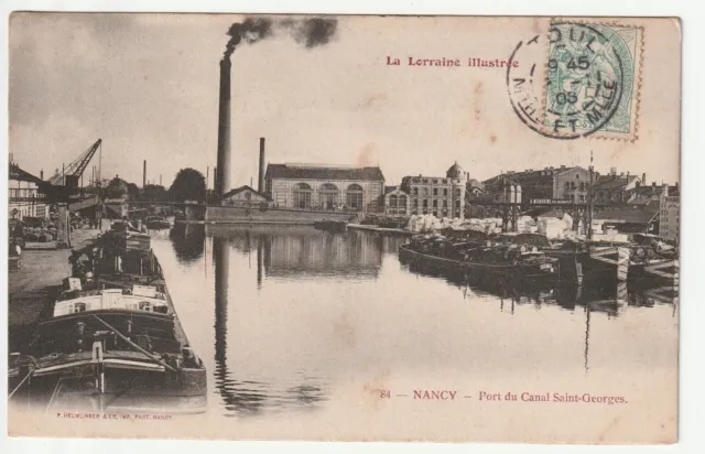 NANCY - Meurthe & Moselle - CPA 54 - Port du canal St Georges Peniches