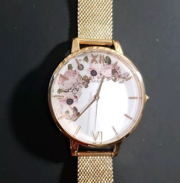 OLIVIA BURTON OB16WG18 Reloj Con 38mm Blanco Multicolor Patrón Floral Cara 2