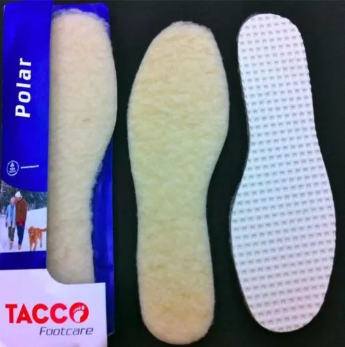 Tacco 643 Polar Warm Fleece Insoles Genuine Lambs Wool Shoe Inserts  - ALL SIZES