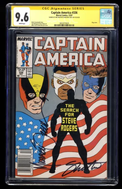 Captain America #336 CGC NM+ 9.6 Signed SS Jim Shooter & Michael Zeck Newsstand