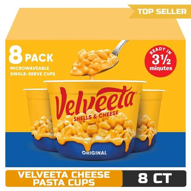 VELVEETA SHELLS & Cheese Original Microwavable 8 ct Pack, 2.39 oz