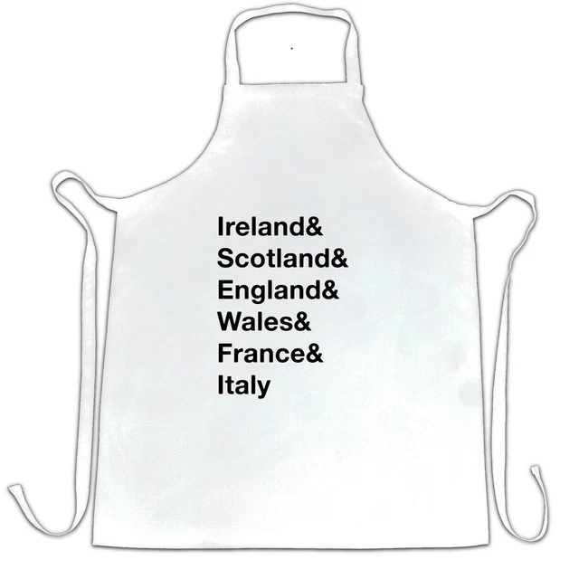 The Six Nations Chef's Apron Ireland, Scotland, England Wales, France, Italy