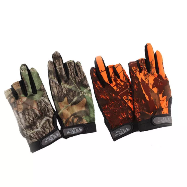 Pair Waterproof Anti-slip Fishing Gloves 3 Cut Fingers For Hunting Shooting