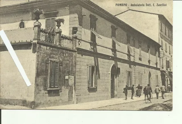CARTOLINA PIOMBINO " AMBULATORIO DOTT. ZANELLINI " VIAGGIATA F.P. vedi nota