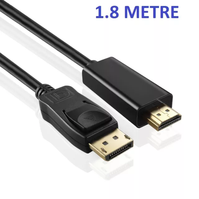 1.8M  DisplayPort DP Display Port to HDMI Male Plug Display/Monitor/TV Cable